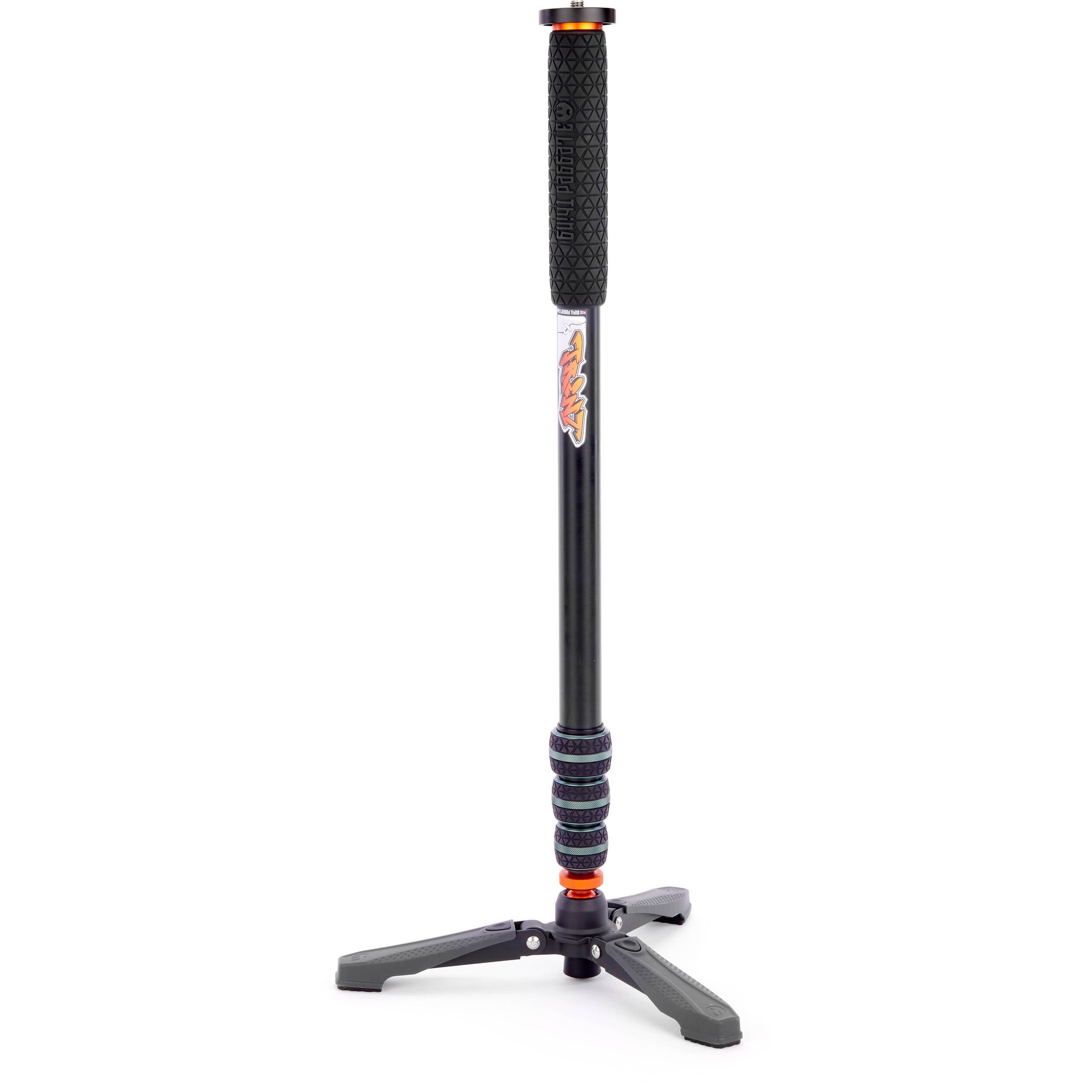 3 Legged Thing Trent Monopod Superkit in grey with interchangeable tripod footwear for professional stability.