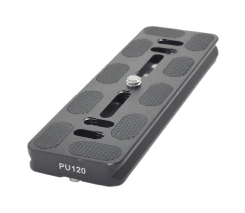 Benro PU-120 Quick Release Plate, 120mm aluminium Arca-type plate for secure camera mounting.
