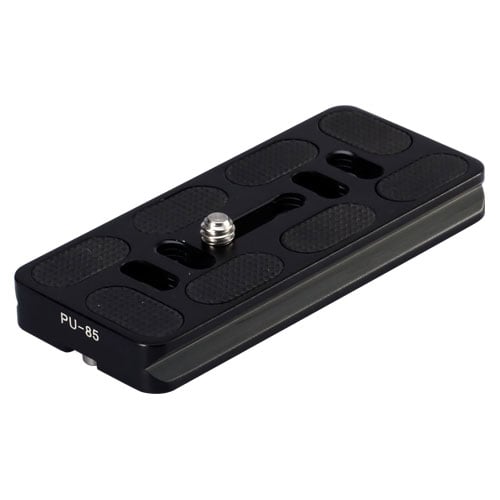 Benro PU-85 Quick Release Plate, 85mm Arca-type plate for secure DSLR and mirrorless camera mounting.