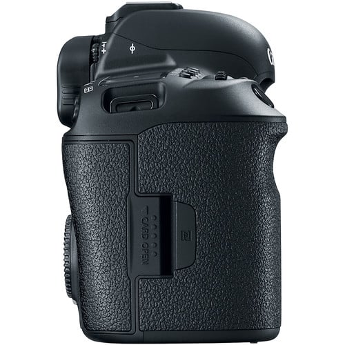Canon EOS 5D Mark IV DSLR Camera: 30.4MP full-frame sensor, DIGIC 6+ processor, 7fps shooting, 4K video, Dual Pixel AF, built-in Wi-Fi, NFC, GPS, weather-sealed body.