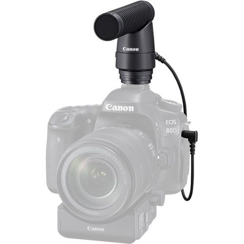 The Canon DM-E1 Directional Stereo Microphone is the best external microphone for DSLR cameras and helps to enhance audio quality when recording video.