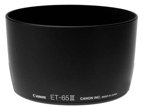 The Canon ET-65 III Lens Hood is compatible with EF 85mm f/1.8 , EF 100mm f/2.0 , EF 135mm f/2.8 Soft , EF 100 - 300mm f/4.5-5.6.