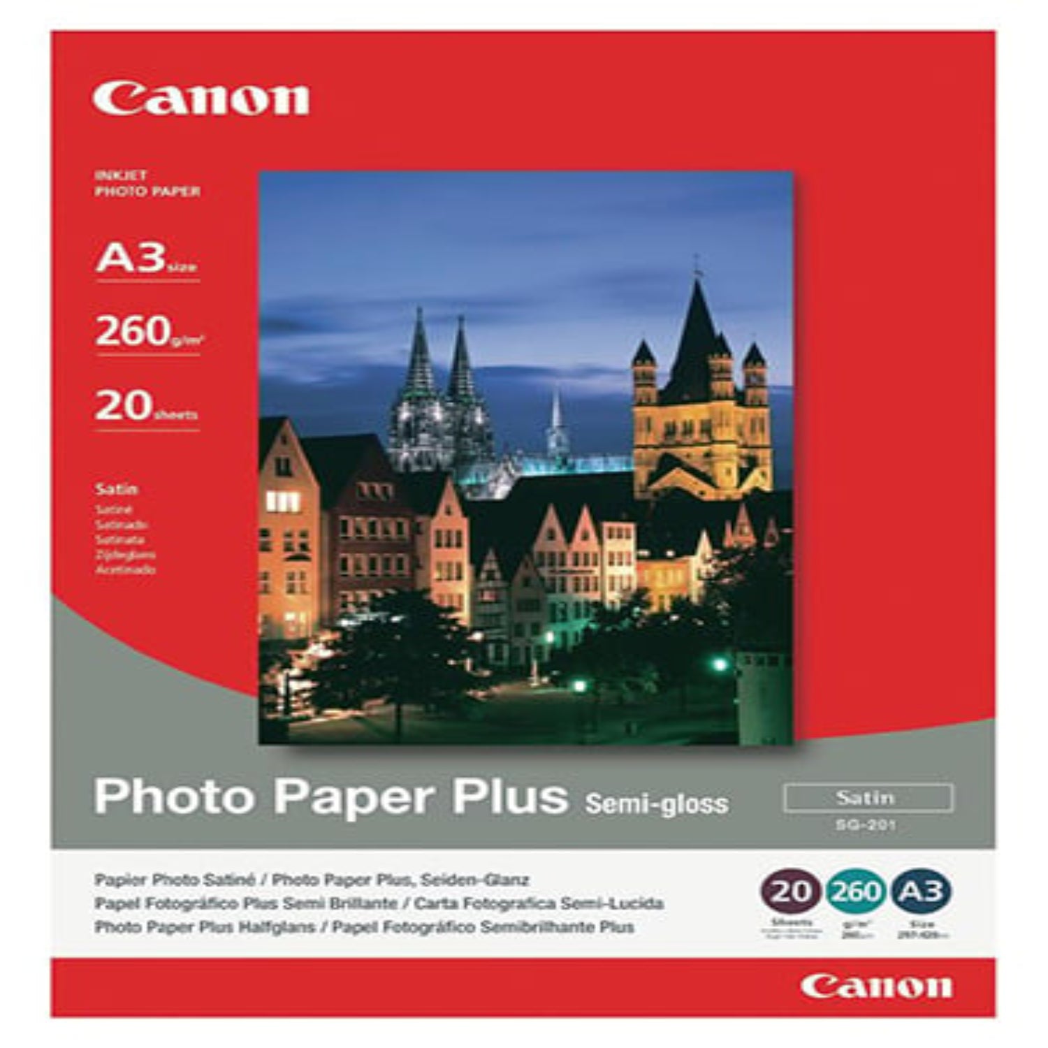 Buy Canon SG-201 Photo Paper Plus Semi-Gloss A3 (20 Sheets) now and create amazing professional quality prints of your best shots!