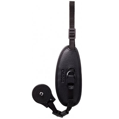 Canon Hand Strap E2 for EOS cameras, adjustable padded strap for secure grip and comfortable handheld shooting.