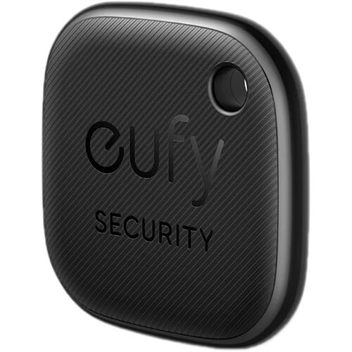 Black Eufy security device on a white background