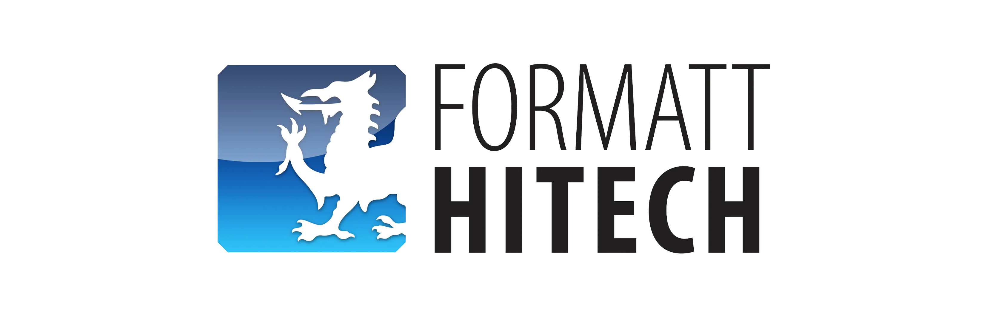 Logo of Formatt Hitech with a stylized horse and blue square on a white background