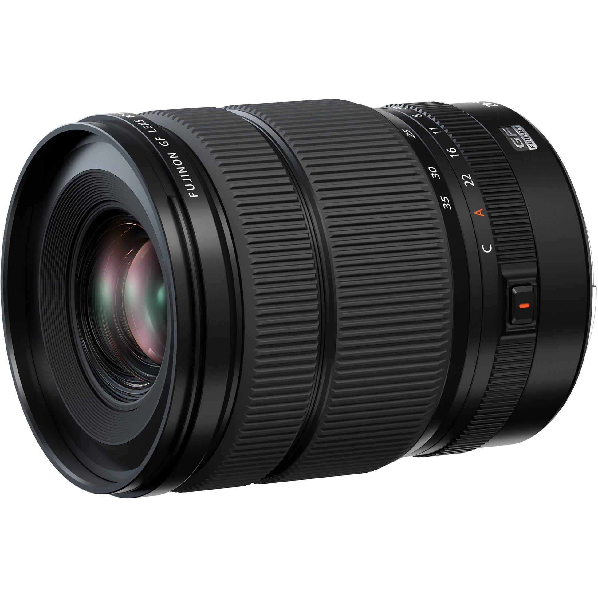 Fujifilm GF 20-35mm f/1.4 R WR. Medium-format wide-angle zoom with f/1.4, sharp optics, weather-resistant design, and versatile low-light performance.