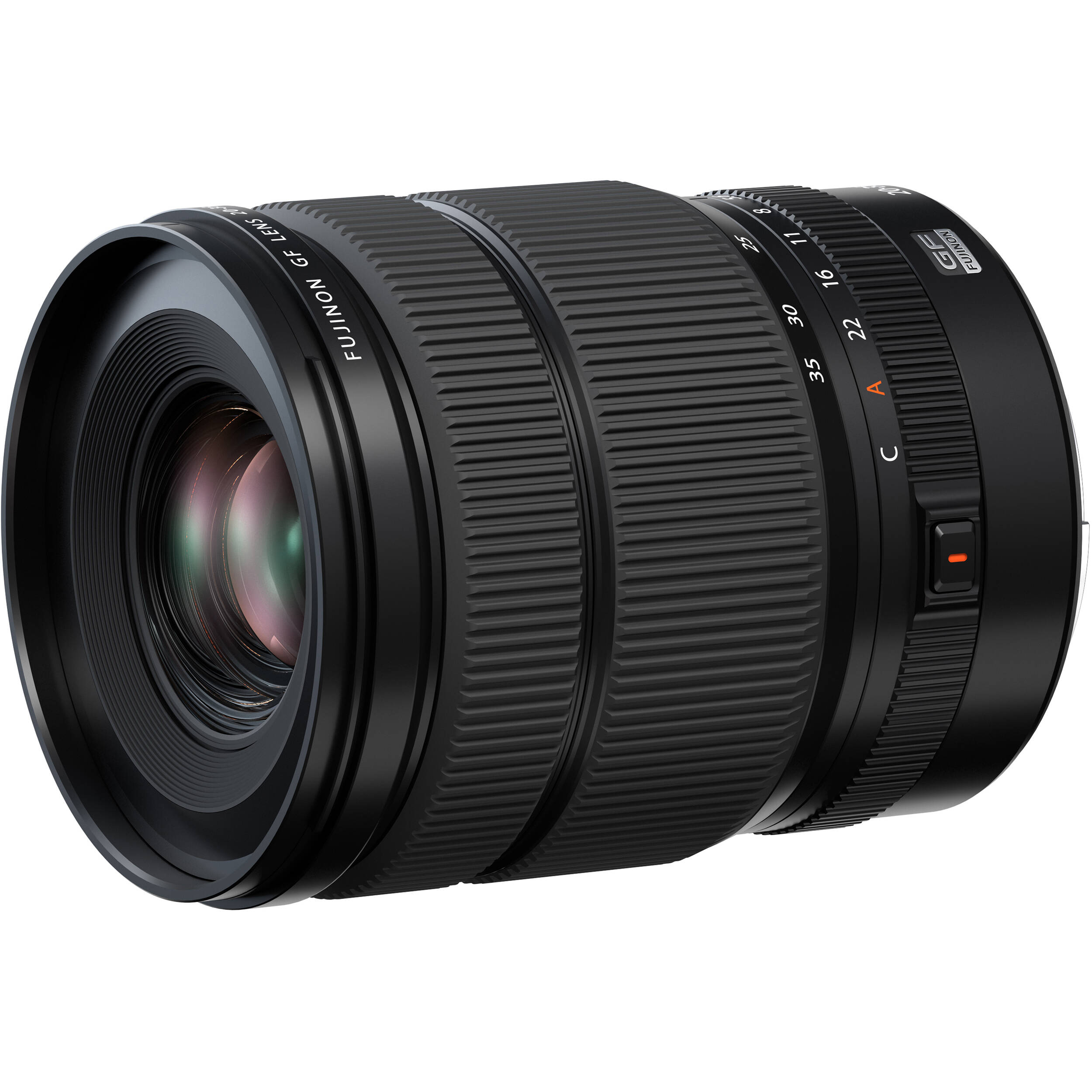 Fujifilm GF 20-35mm f/1.4 R WR. Medium-format wide-angle zoom with f/1.4, sharp optics, weather-resistant design, and versatile low-light performance.