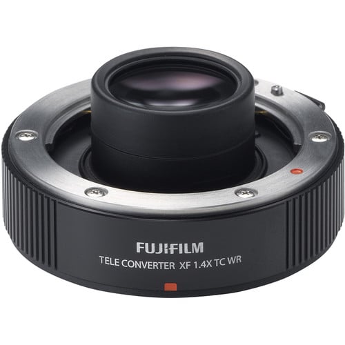 Fujifilm XF 1.4x TC WR Teleconverter – extends XF telephoto lens reach by 1.4x with weather-resistant design.