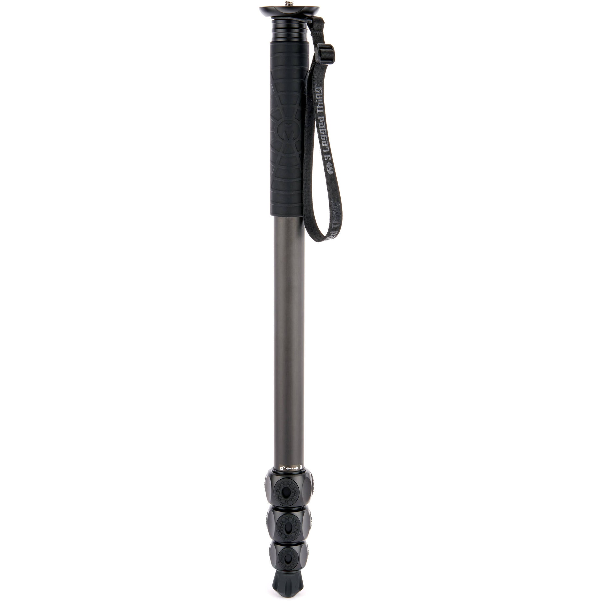 3 Legged Thing Lance Carbon Fibre Monopod (Black) for professional photography and videography, lightweight and adjustable.
