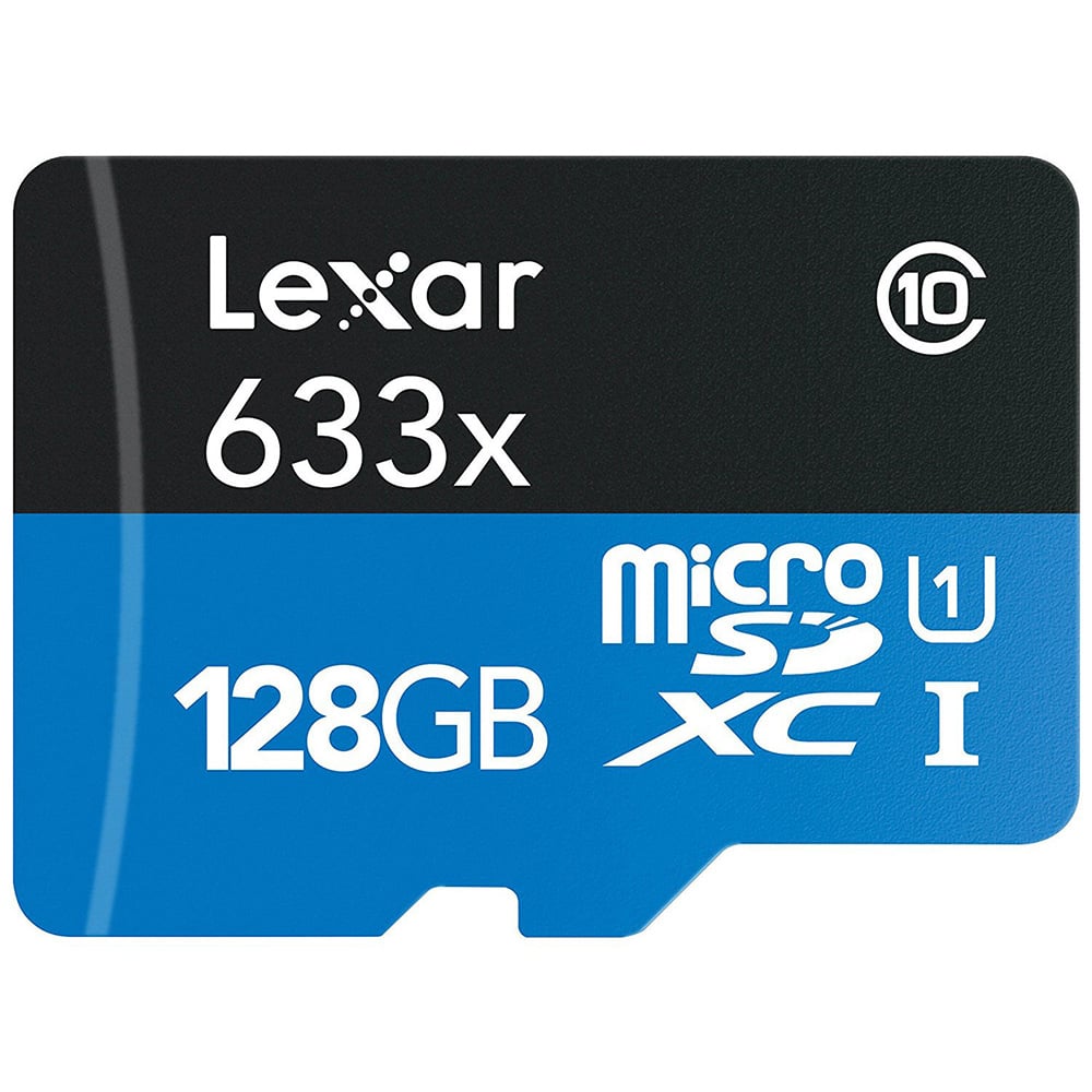 The Lexar 128GB MicroSDXC UHS-I card (633x) makes it easy to quickly capture play back and transfer 1080p video store photos and songs. View now.  