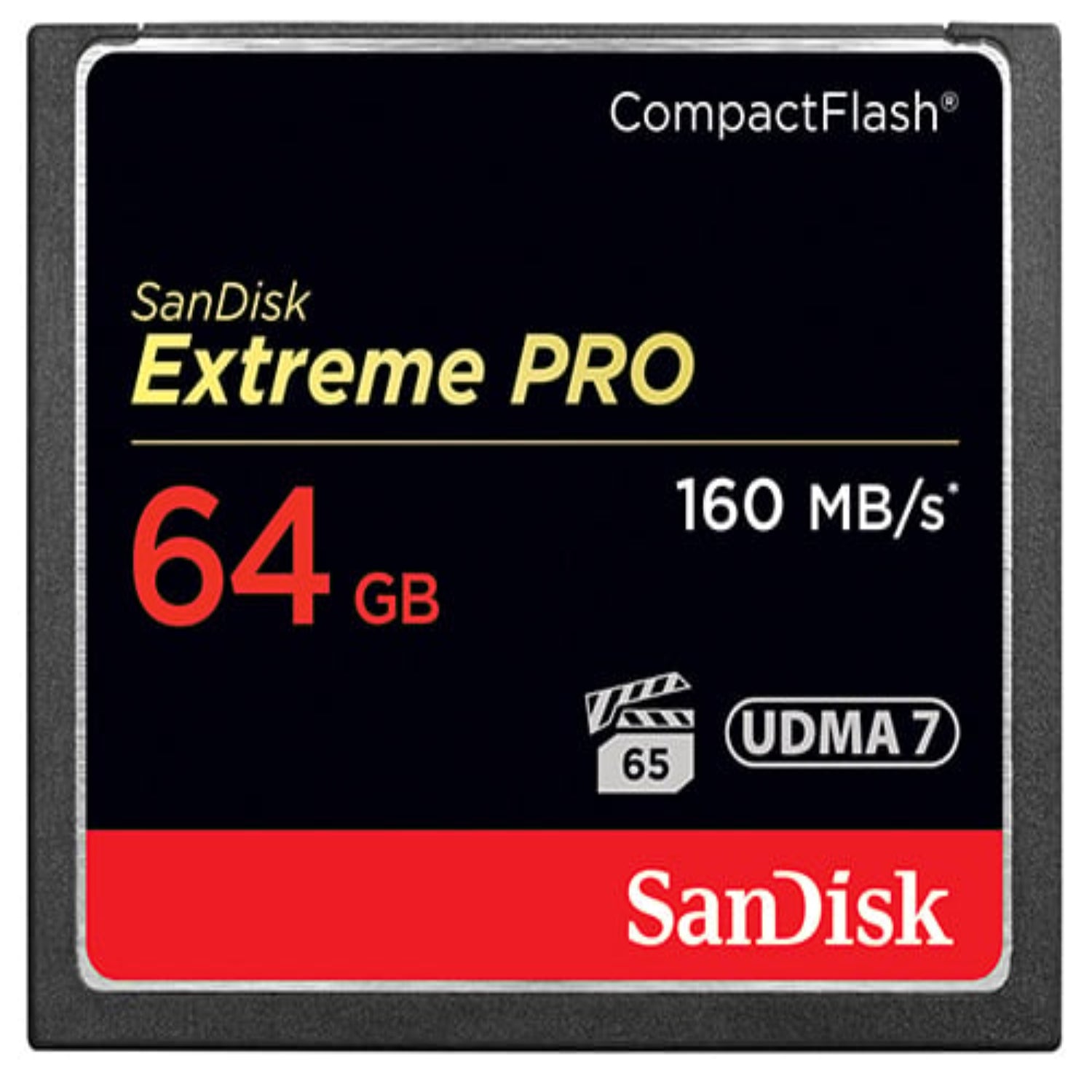 The SanDisk 64GB 1067x Extreme PRO Compact Flash Memory Card features UDMA 7 technology and boosts data transfer rate of up to 160MB/s. View now.