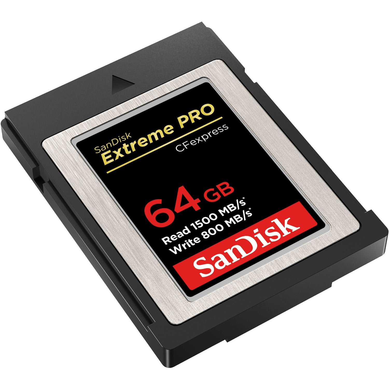 The 64GB Extreme PRO CFexpress Memory Card Type B boasts high-speed, consistent recording at read speeds of up to 1500MBs and 800MBs write speeds.