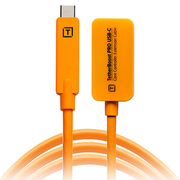 Tether Tools TetherBoost Pro USB-C Extension Cable – 5m active extension with integrated power regulator, USB 3.2 Gen 2 (10 Gbit/s), high-visibility orange, compatible with USB-C male-to-male cables, extends tethering distance up to 19.2m.