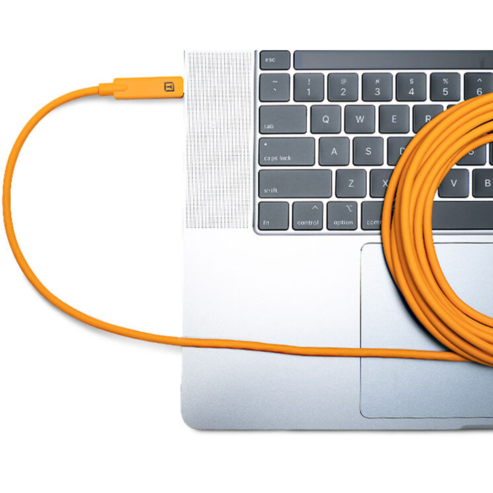 Tether Tools TetherBoost Pro USB-C Extension Cable – 5m active extension with integrated power regulator, USB 3.2 Gen 2 (10 Gbit/s), high-visibility orange, compatible with USB-C male-to-male cables, extends tethering distance up to 19.2m.