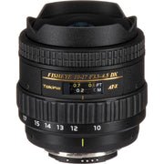 Tokina AT-X 10–17mm AF DX ultra-wide zoom lens for Nikon F, ideal for landscapes, architecture, and interiors.