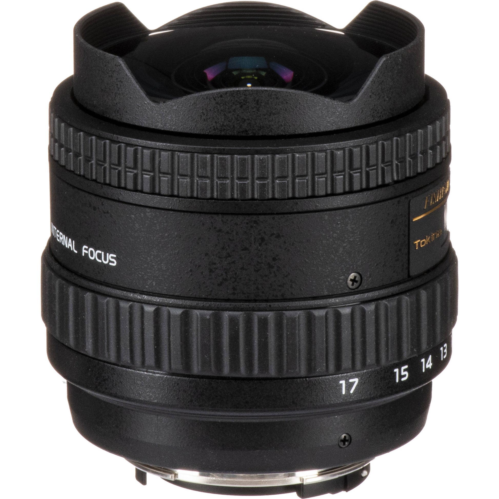 Tokina AT-X 10–17mm AF DX ultra-wide zoom lens for Nikon F, ideal for landscapes, architecture, and interiors.
