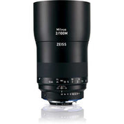 Zeiss Milvus 100mm f/2 Macro ZF.2 for Nikon F. Telephoto macro lens with 1:2 magnification, fast f/2 aperture, and weather-sealed metal construction.