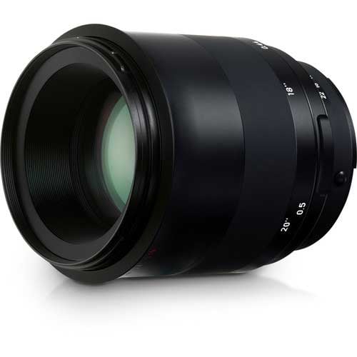 Zeiss Milvus 100mm f/2 Macro ZF.2 for Nikon F. Telephoto macro lens with 1:2 magnification, fast f/2 aperture, and weather-sealed metal construction.