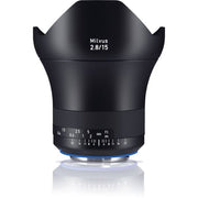 Zeiss Milvus 15mm f/2.8 ZE for Canon EF. Ultra-wide angle prime lens with f/2.8 aperture, advanced optics, manual focus, and durable weather-sealed build.
