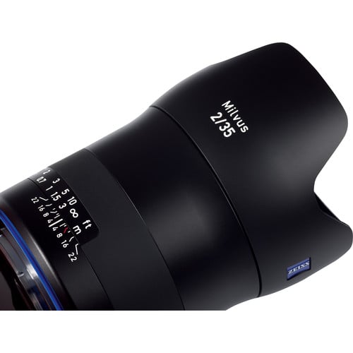 Zeiss Milvus 35mm f/2 ZE for Canon EF. Wide angle prime lens with f/2 aperture, advanced optics, manual focus, and durable weather-sealed construction.