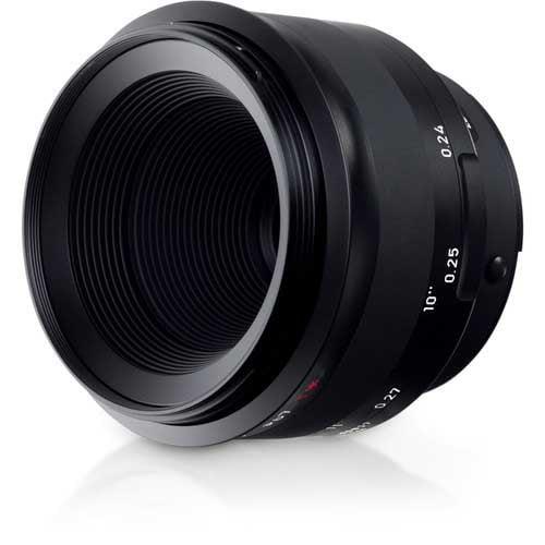 Zeiss Milvus 50mm f/2 Macro ZF.2 for Nikon F. Standard prime lens with 1:2 macro, f/2 aperture, sharp optics, manual focus, and weather-sealed build.