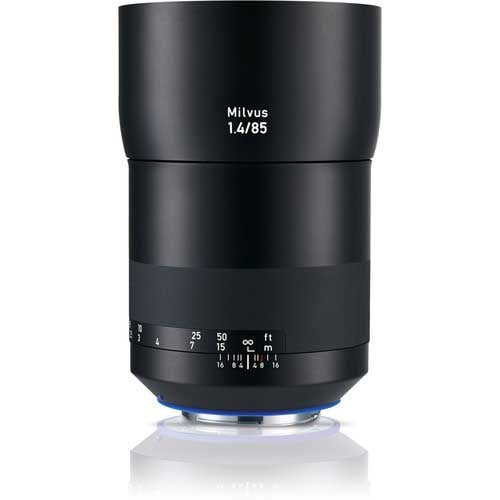 Zeiss Milvus 85mm f/1.4 ZE for Canon EF. Premium portrait lens with smooth bokeh, sharp optics, f/1.4 aperture, and durable weather-sealed construction.