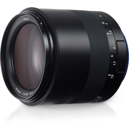 Zeiss Milvus 85mm f/1.4 ZE for Canon EF. Premium portrait lens with smooth bokeh, sharp optics, f/1.4 aperture, and durable weather-sealed construction.