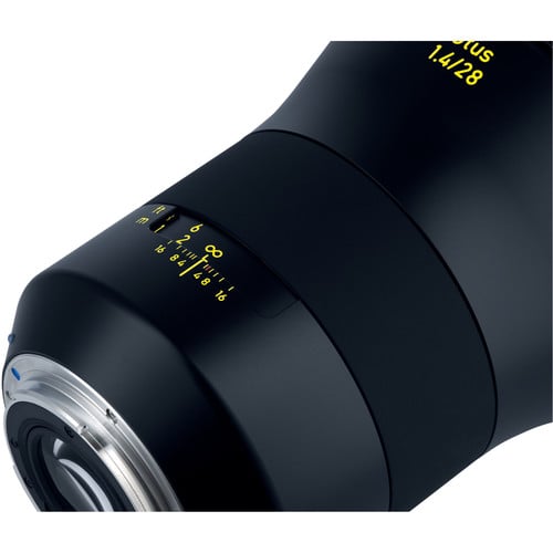 Zeiss Otus 28mm f/1.4 ZE for Canon EF. Wide-angle prime lens with f/1.4 aperture, superior sharpness, manual focus, and durable weather-sealed build.