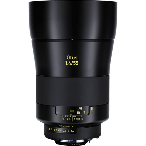 Zeiss Otus 55mm f/1.4 ZF.2 for Nikon F. Premium standard prime lens with f/1.4 aperture, Distagon optics, manual focus, and weather-sealed build.