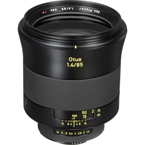 Zeiss Otus 85mm f/1.4 ZF.2 for Nikon F. Professional portrait lens with f/1.4 aperture, Apo Planar optics, smooth bokeh, manual focus, and weather-sealed build.