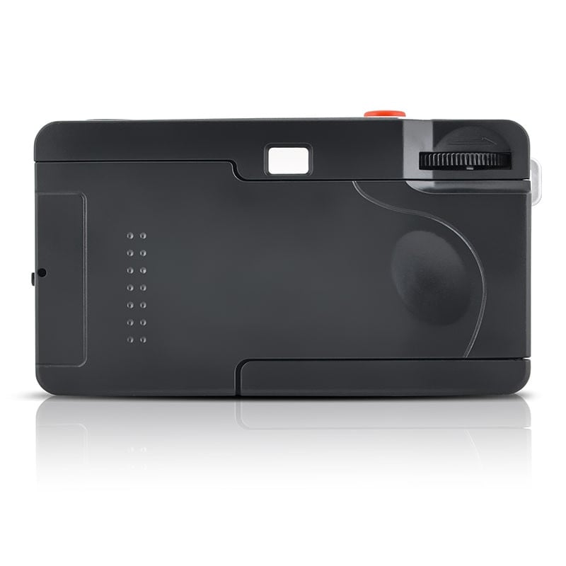 AgfaPhoto 35mm Reusable Film Camera (Black) – compact analog camera with fixed-focus lens and built-in flash, ideal for everyday film photography.