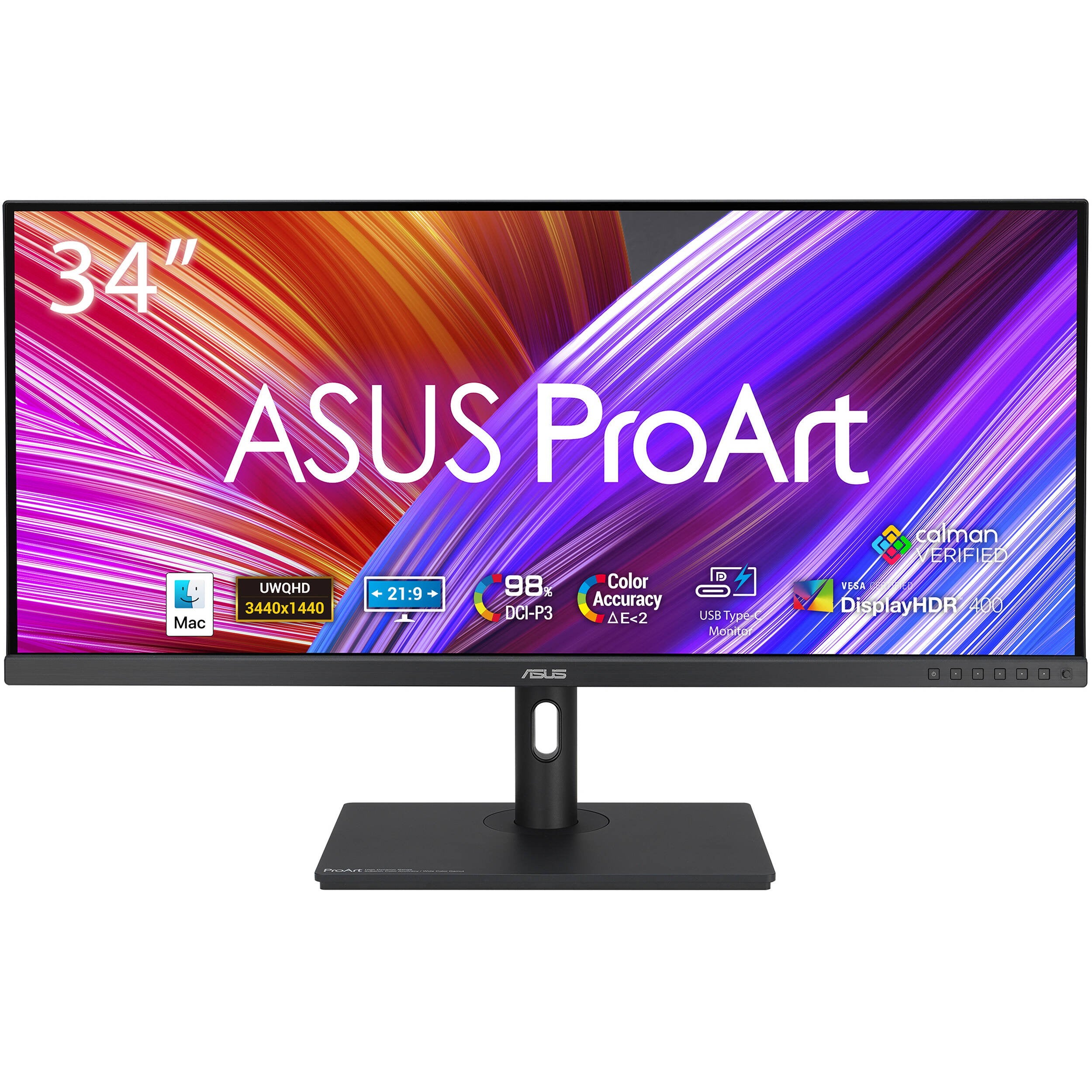The ProArt PA348CGV ultrawide 34" monitor, is ideal for creative professionals, with 98% DCI-P3 accuracy and a smooth 120Hz refresh rate.