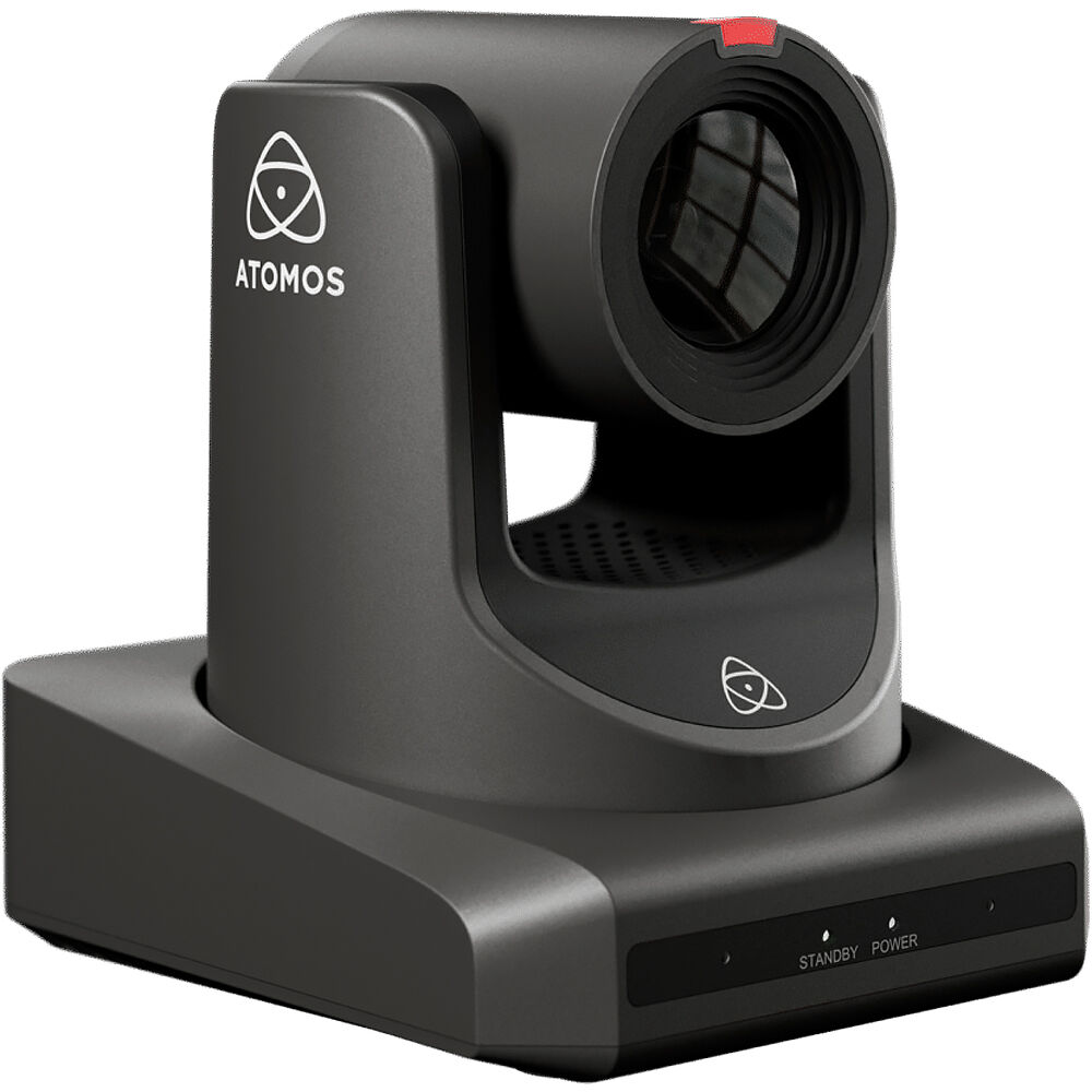 Atomos A-Eye HD-20X PTZ camera with 20x zoom, AI auto-tracking, and multiple outputs including HDMI, SDI, USB, and IP.