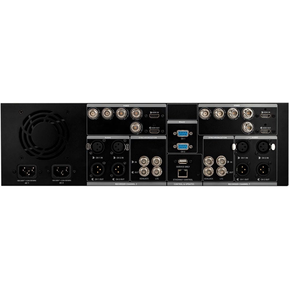 The Atomos Shogun Studio 2 records two channels of 4Kp60 or up to eight HDp60 sources, allowing creative control in post-production. Filming accessory.