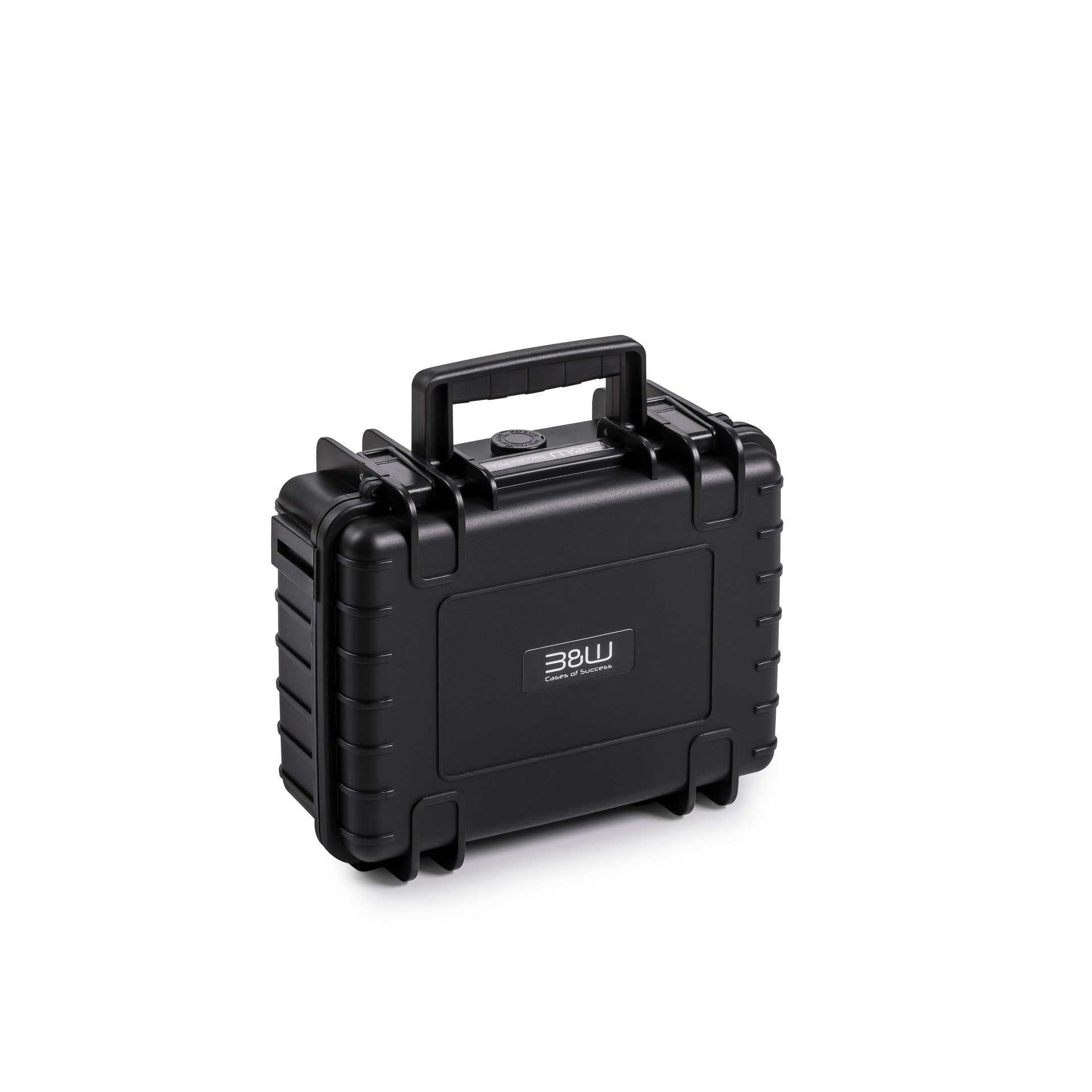 Durable B&W Case Type 1000 black, impact-resistant and stackable.
