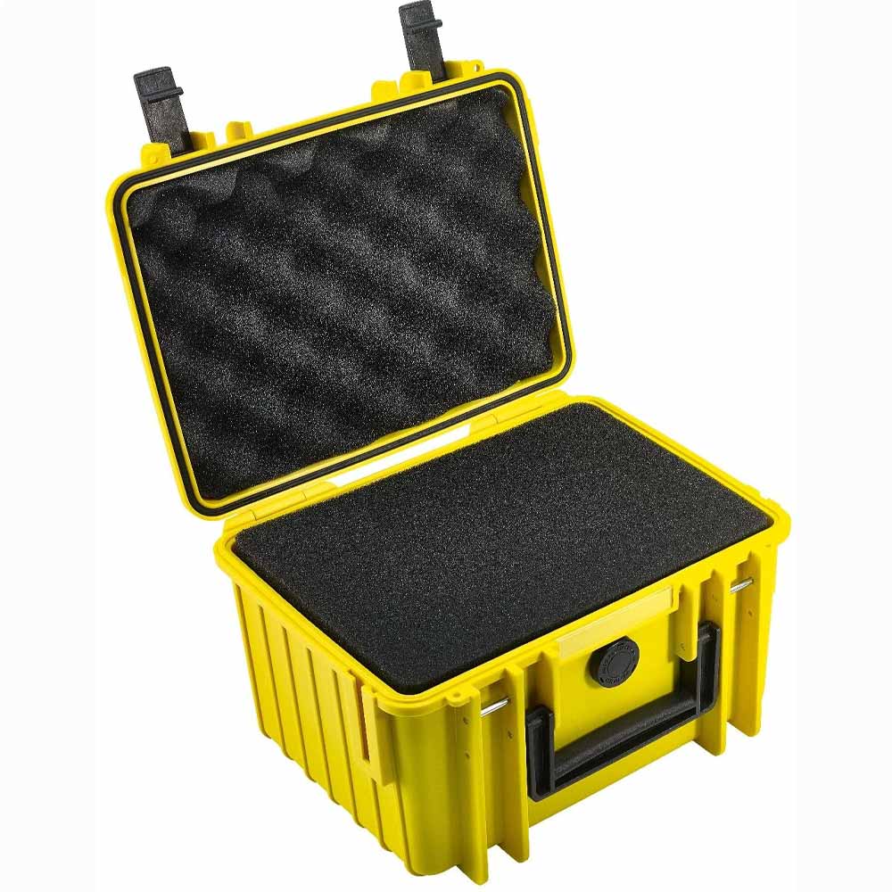 B&W Outdoor Case Type 2000 with pre-cut foam insert, waterproof and dustproof protective camera case, IP67 certified, durable and shock resistant.