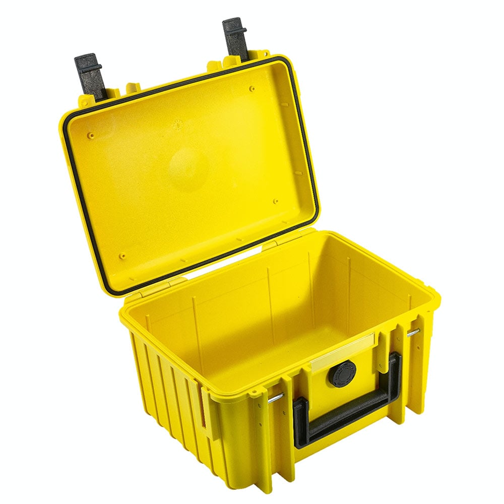 B&W Outdoor Case Type 2000 with pre-cut foam insert, waterproof and dustproof protective camera case, IP67 certified, durable and shock resistant.
