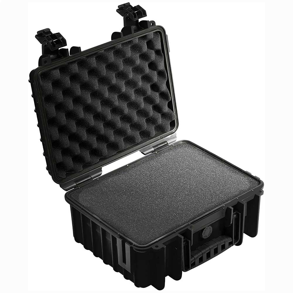 B&W Case Type 3000 with foam inserts for camera and lenses.