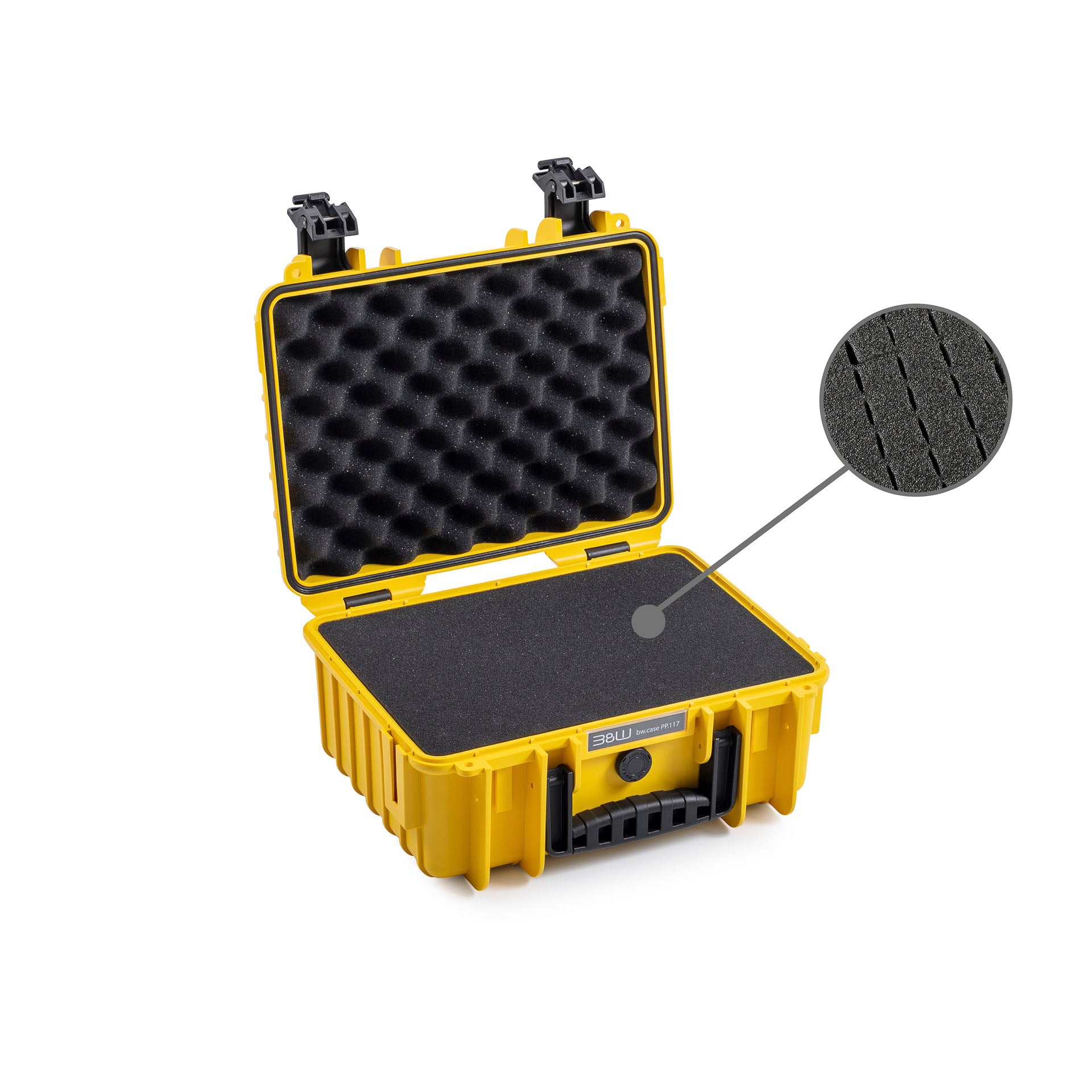 B&W Case Type 3000 yellow with foam insert for cameras and lenses