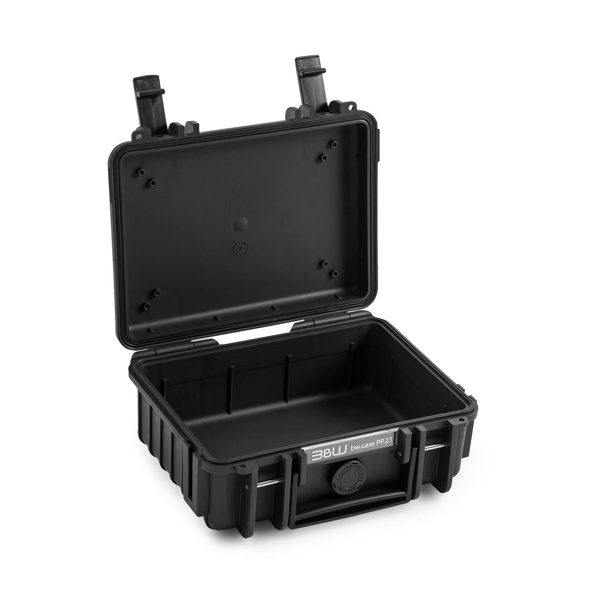 Durable B&W Case Type 500 Black, impact-resistant and stackable.
