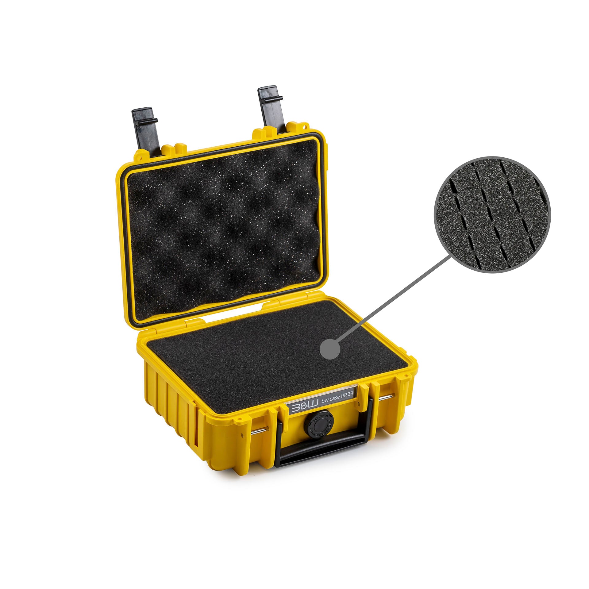 Durable B&W Case Type 500 Yellow, impact-resistant and stackable.