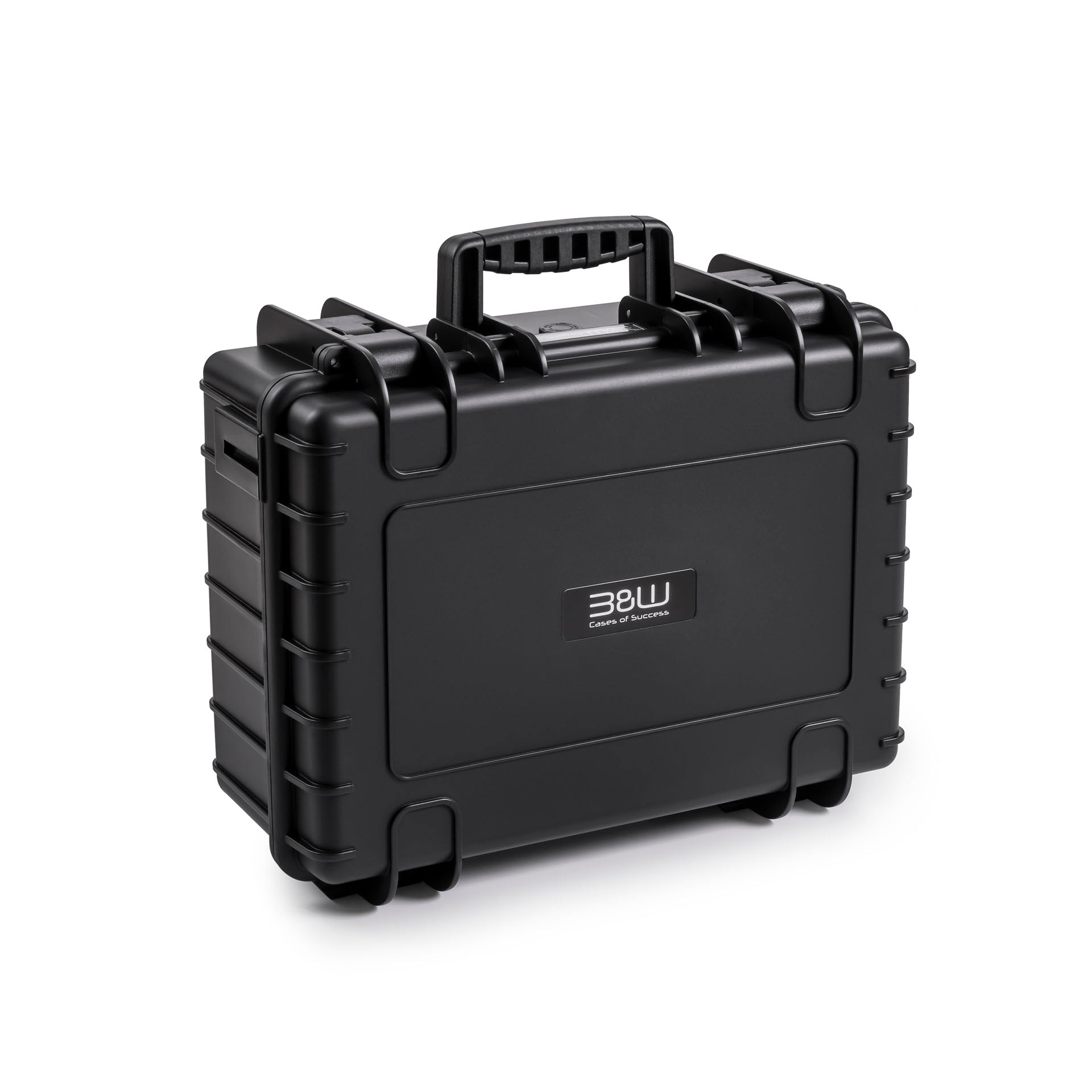 B&W Type 5000 hard case with foam inserts, black, waterproof and dust-proof, ideal for cameras and accessories.