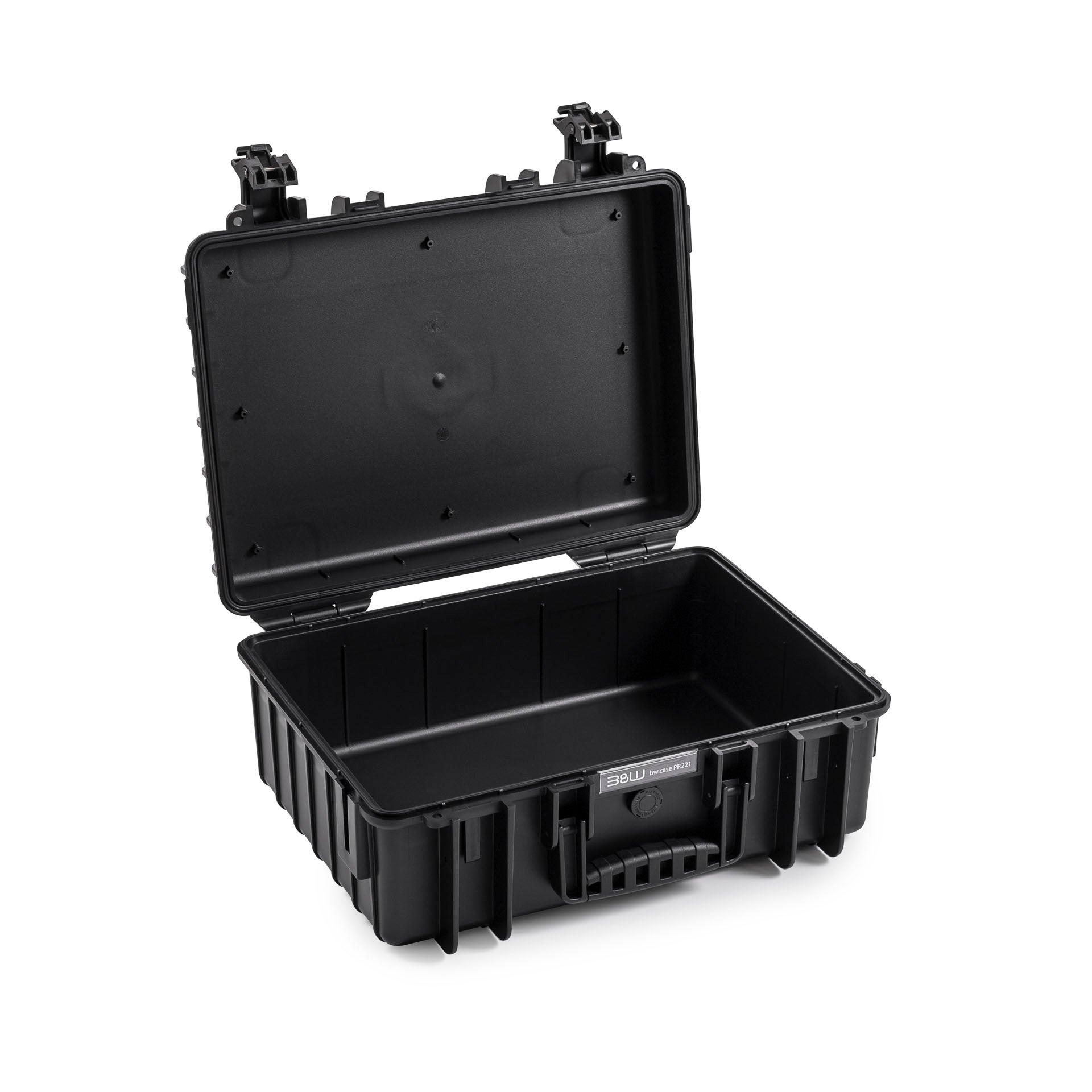 B&W Type 5000 black protective camera case, waterproof and shock-resistant.
