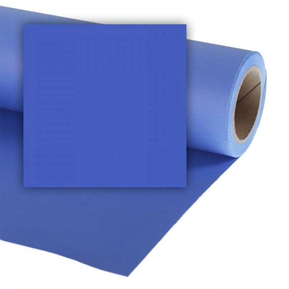 Roll of blue paper on a white background
