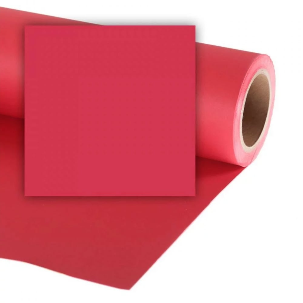 Roll of red paper on a white background