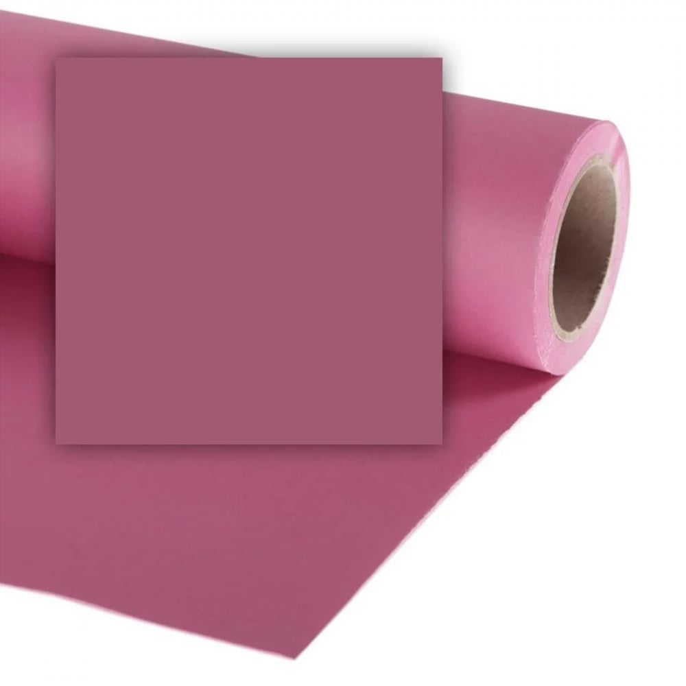 Roll of pink paper with a square swatch on a white background