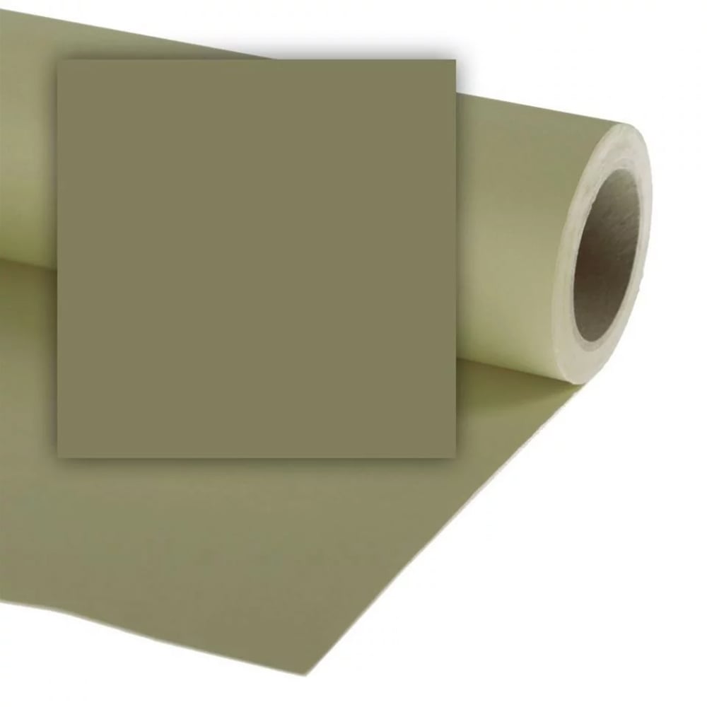 Roll of green paper with a square piece peeled back on a white background
