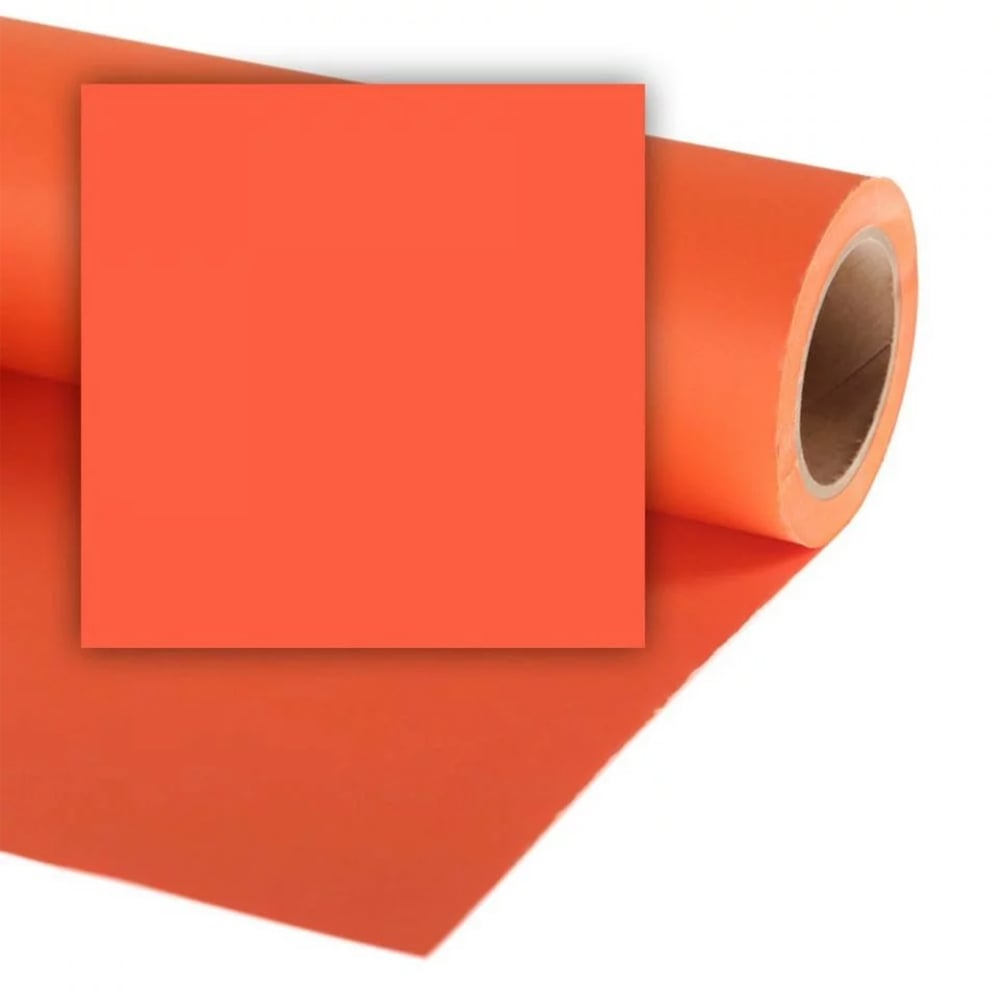 Roll of orange vinyl sheeting on a white background