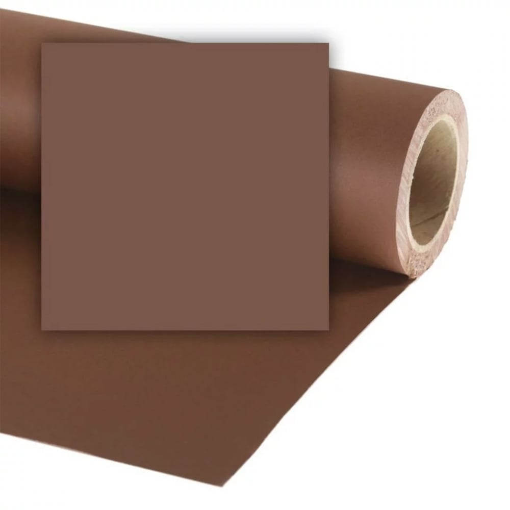 Roll of brown paper with a square swatch showing color on a white background
